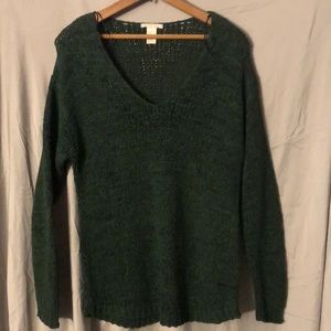 H&M chunky knit sweater deep green smoke free pet free home